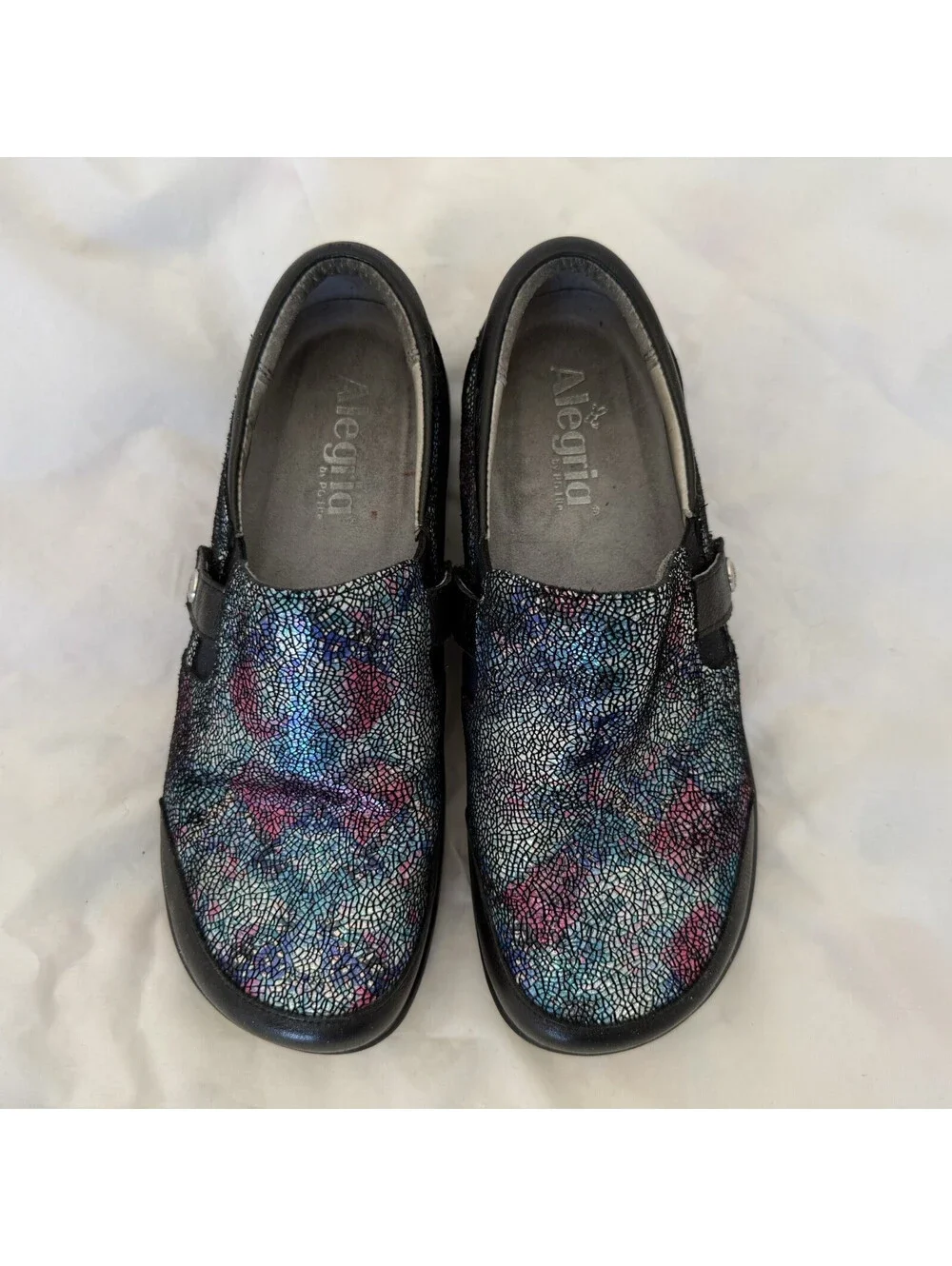 Alegria Paityn Slip-On Shoes Size 8 Copacetic Glitter Multi Loafers Pro Walking